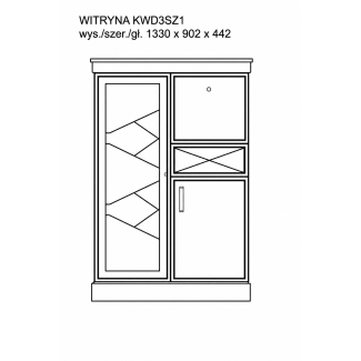 Arco Dąb Craft - Witryna KWD3SZ1