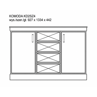 Arco Dąb Craft - Komoda KD2SZ4