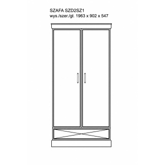 Arco Dąb Rustykalny - Szafa SZD2SZ1