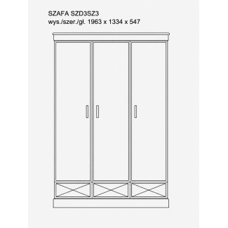 Arco Dąb Rustykalny - Szafa SZD3SZ3