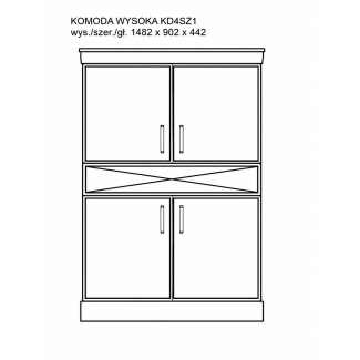 Arco Dąb Rustykalny - Komoda wysoka KD4SZ1