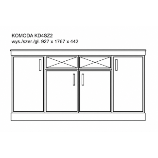 Arco Dąb Rustykalny - Komoda KD4SZ2