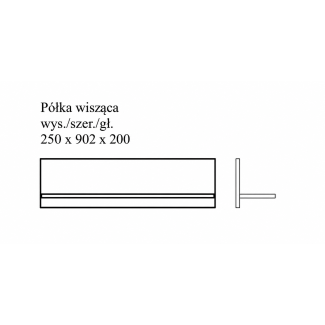 Arco Dąb Rustykalny - Półka wisząca