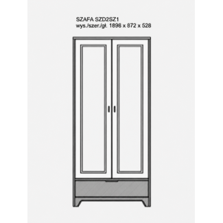 Lara Grafit - Szafa SZD2SZ1