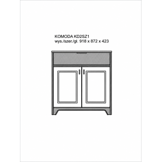 Lara Grafit - Komoda KD2SZ1