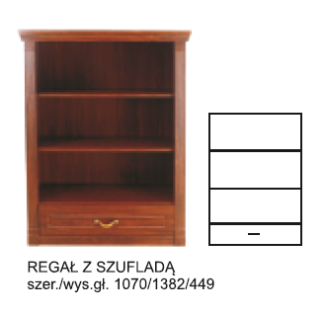 Opal - Regał z szufladą